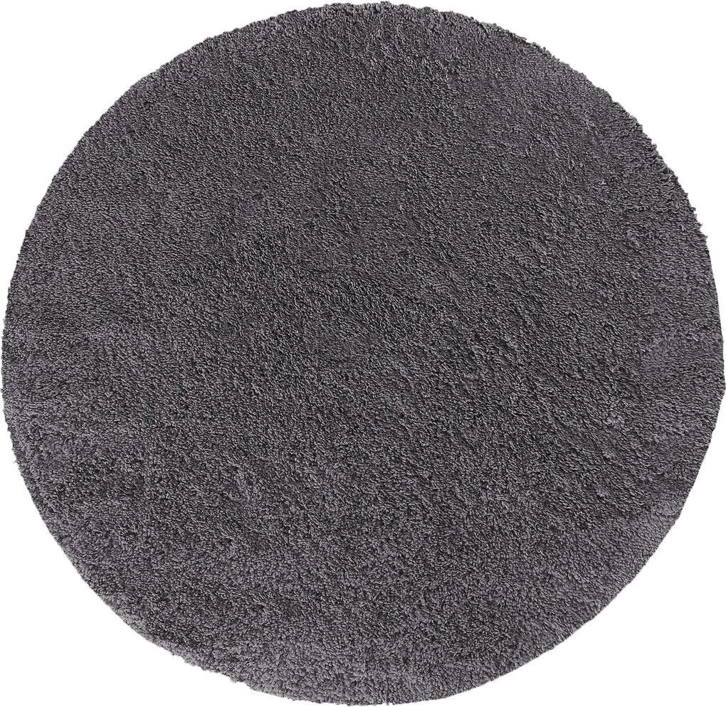 DY Okrúhly antracitový shaggy koberec Kamel Rozmer: 80 cm
