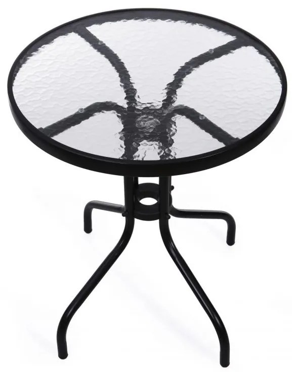 Okrúhly záhradný stôl 60 cm sklenený