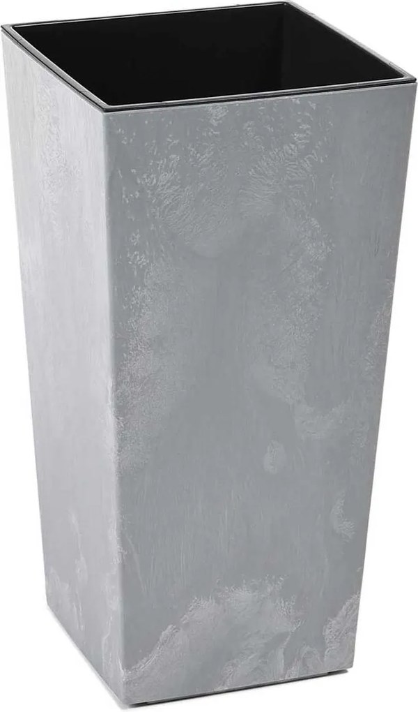 PLASTOVÝ KVETINÁČ PORTO 57X29X29 CM IMITÁCIA BETÓNU SIVÁ