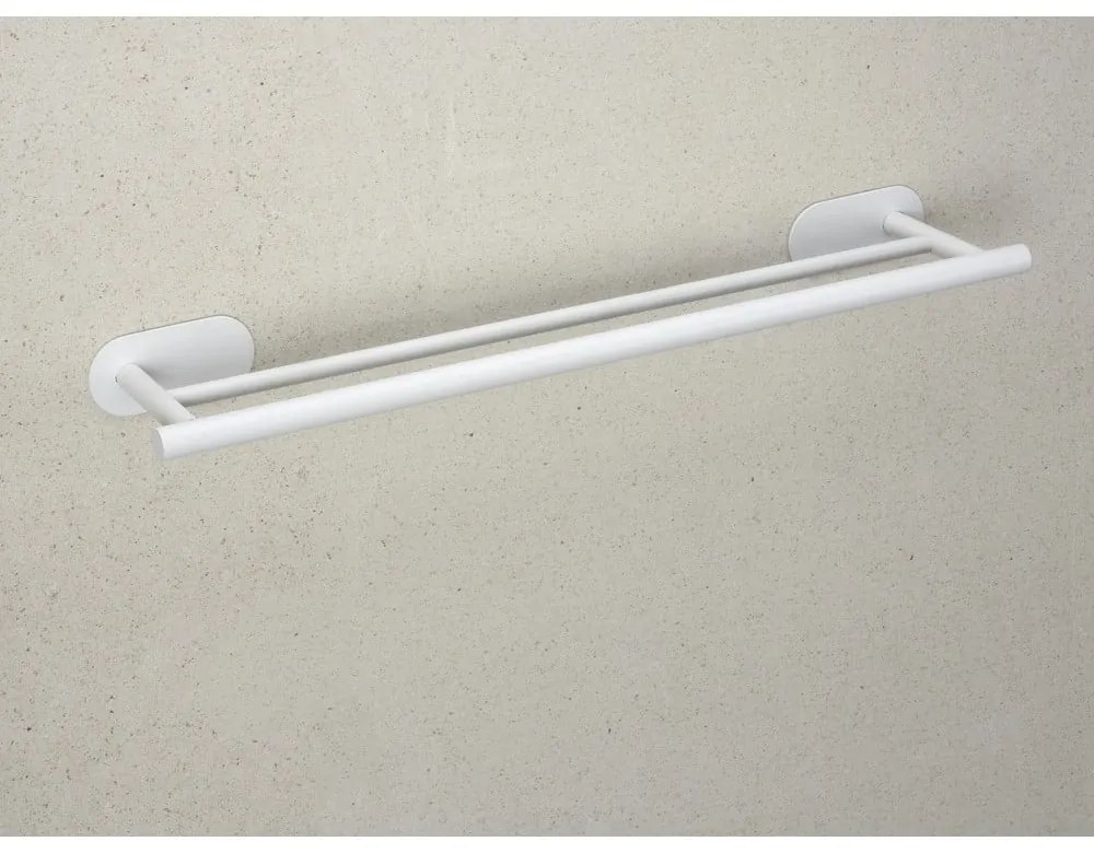 Biely samodržiaci držiak na uteráky z nehrdzavejúcej ocele Orea Duo – Wenko