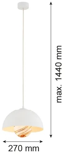 Argon 8443 - Luster na lanku PIAVA 1xE14/7W/230V alabaster biela