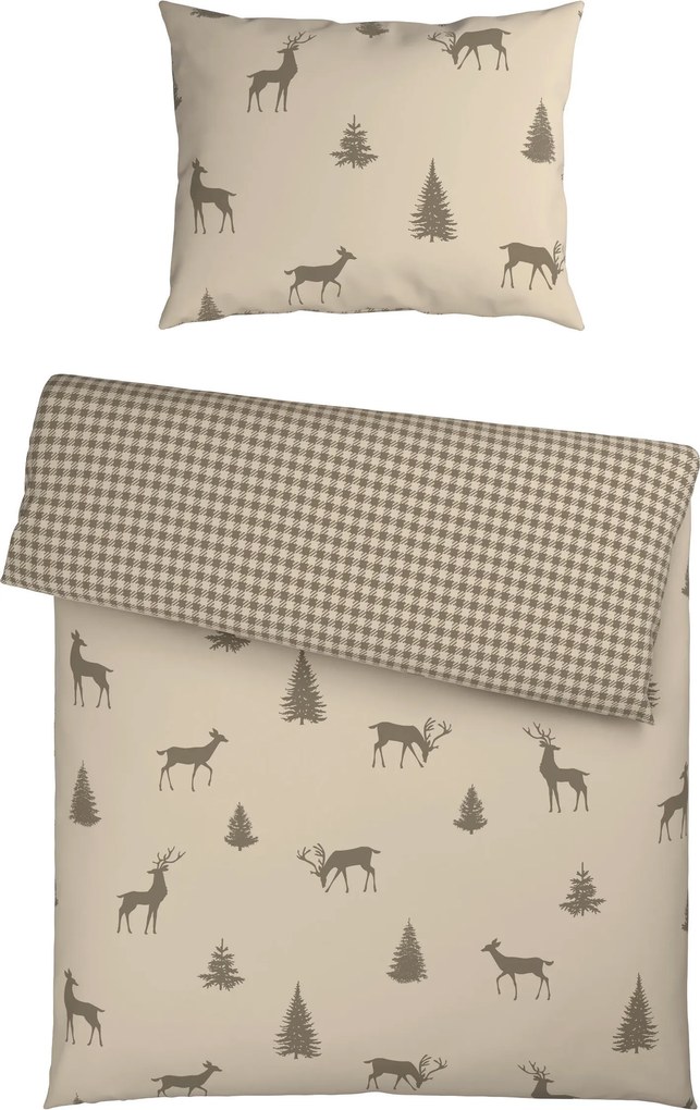 XXXLutz OBOJSTRANNÁ POSTEĽNÁ BIELIZEŇ, flanel, taupe, 140/200 cm Esposa - Obliečky & plachty - 005031040901