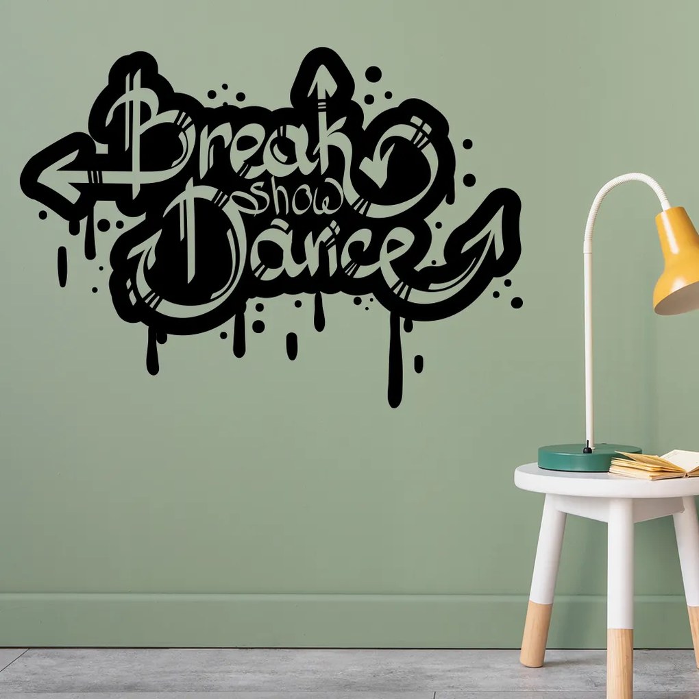 Veselá Stena Samolepka na stenu na stenu Break Dance Farba: čierna