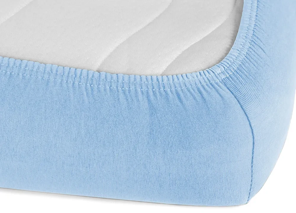 Jersey napínacie prestieradlo na vysoký matrac JR-014 Nebesky modré 140 x 200 - výška 30 cm