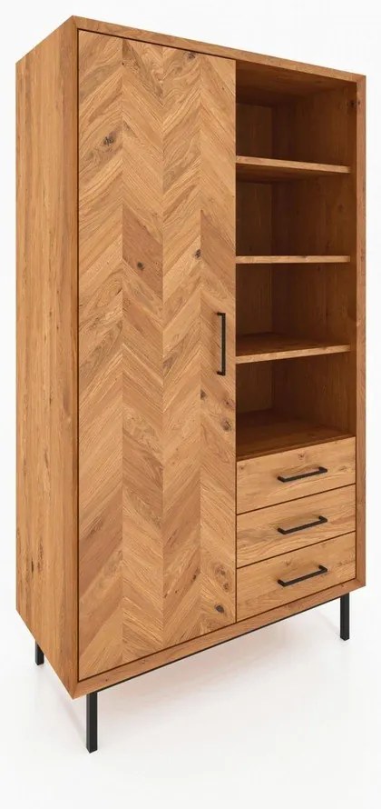 Šatníková skriňa z dubového dreva v prírodnej farbe 97x176 cm Abies - The Beds