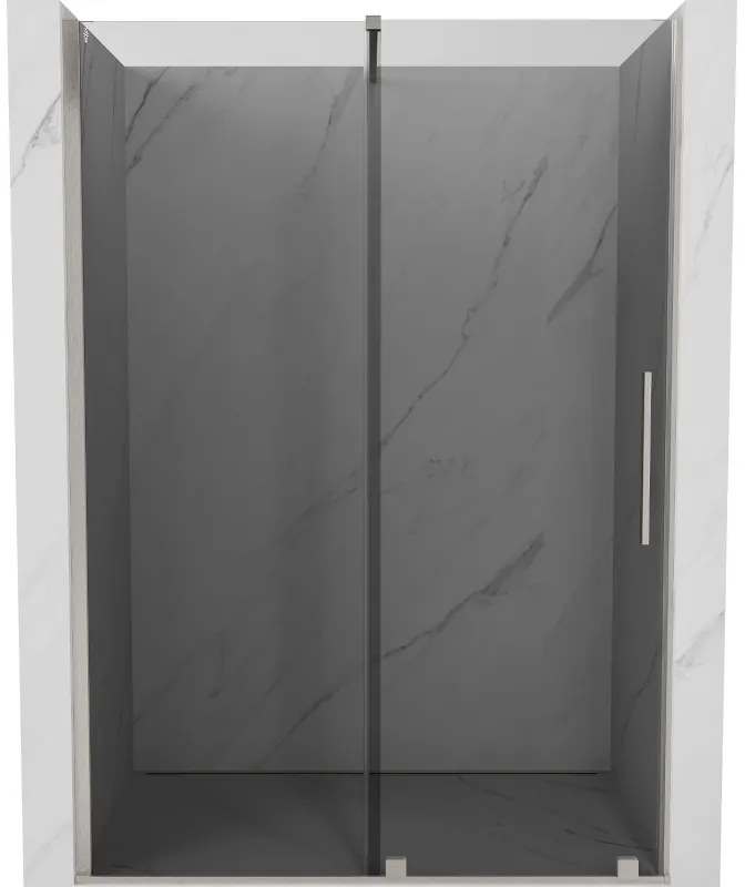 Mexen Velar, posuvné sprchové dvere do otvoru 160 cm, 8mm šedé sklo, brúsená oceľ, 871-160-000-41-97