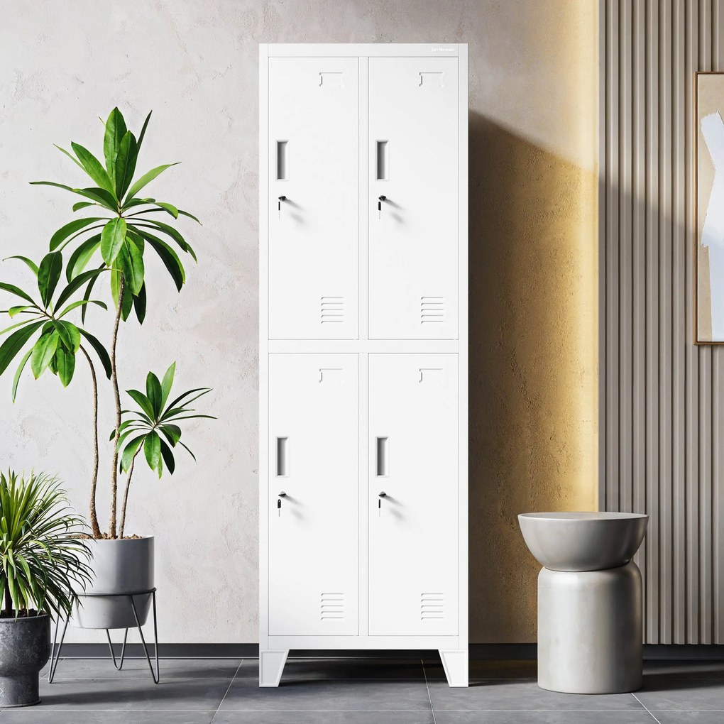 Dvojitá pracovná šatníková skriňa biela, 559x1720x450 mm: BARTEK 2 Plus