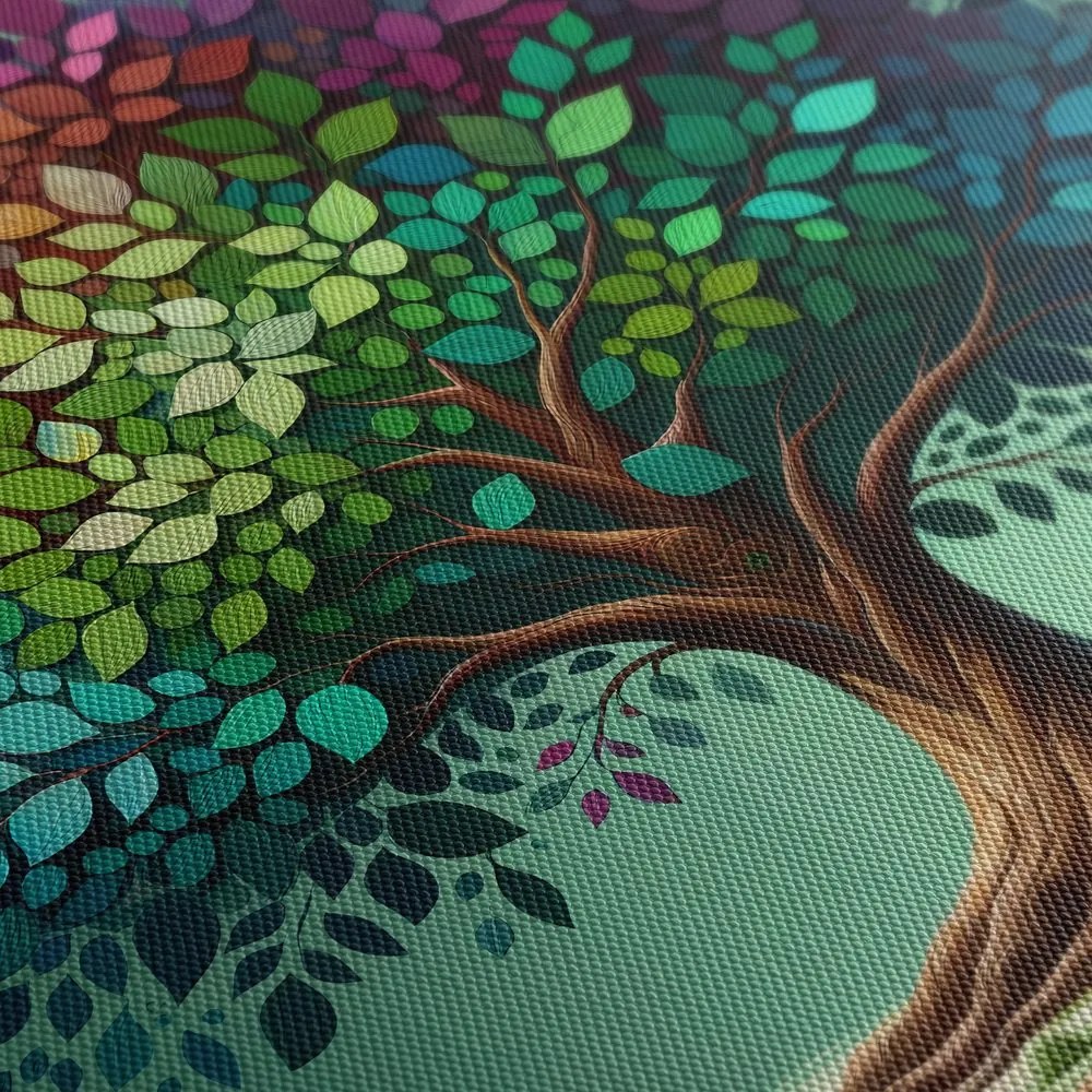 Obraz farebný strom života na plátne