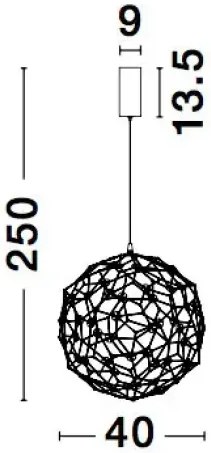 LED luster Sole 40 zlaté