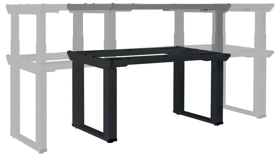 Výškovo nastaviteľný stôl OfficeTech Strong 180 x 80 cm, čierna podnož, čierna
