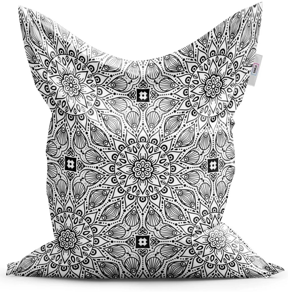 Sablio Sedací vak Biele mehendi - 200x140 cm