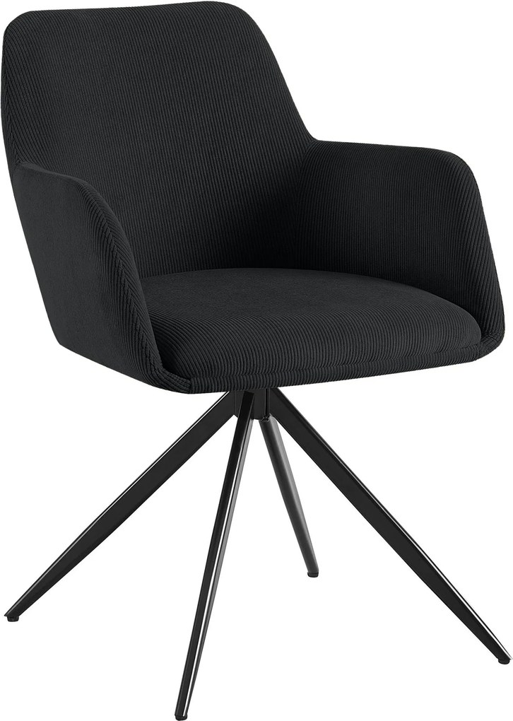 Jedálenská stolička Olema látka cord - čierna