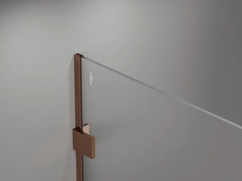 Mexen Lunar sprchová stena ľavá 60 x 200 cm, 8mm číre sklo, ružové zlato, 830-060-000-60-00-L