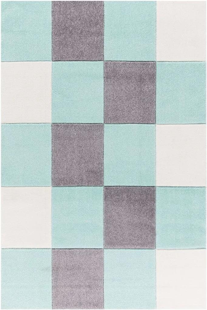 MAXMAX Dětský koberec čtverce - mátový 120x180 cm 120x180 cm 160x230 cm