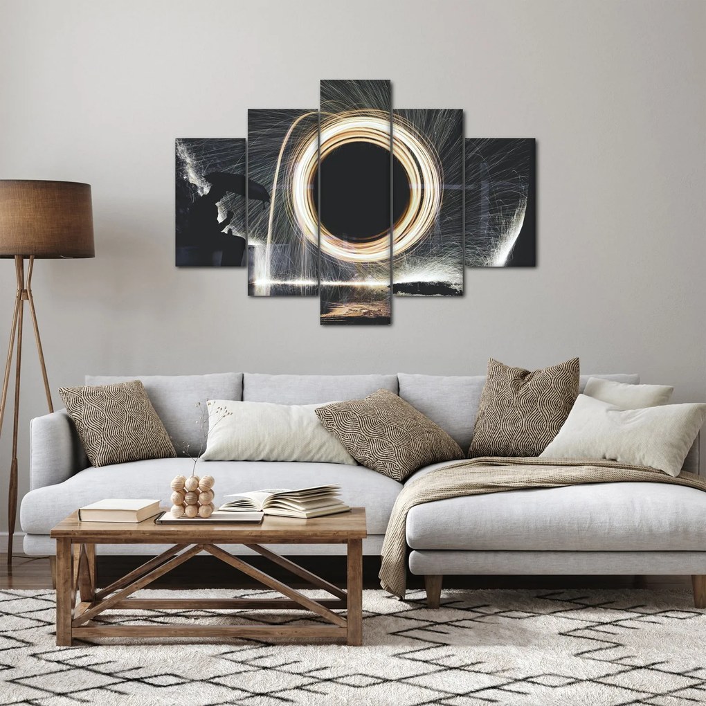 Obraz - Svetelná šou v daždi (150x105 cm)