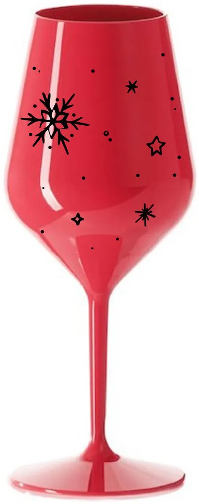 ZIMĚNKA - červený nerozbitný pohár na víno 470 ml