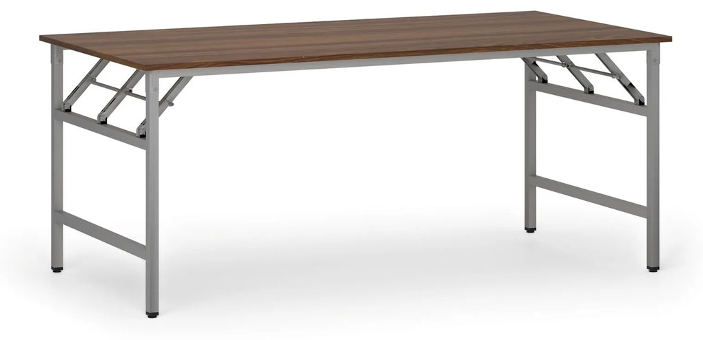 Konferenčný stôl FAST READY so striebornosivou podnožou, 1800 x 900 x 750 mm, orech