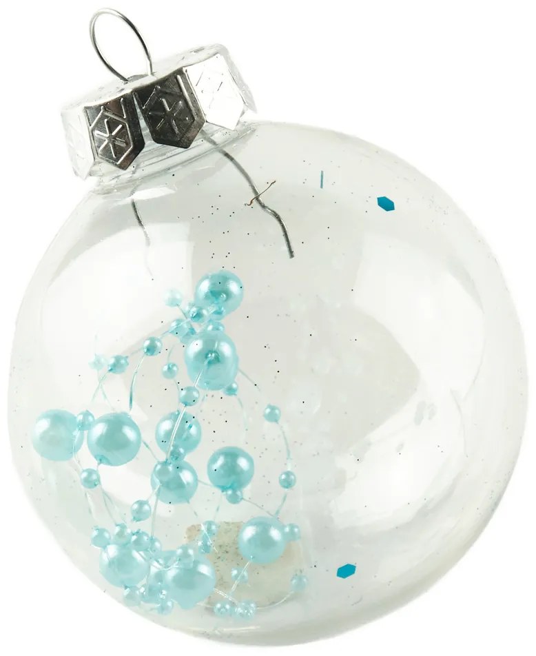 DECOLED Súprava ozdôb, d. 8 cm, tyrkysová