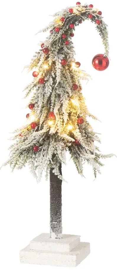 Vianočný zasnežený strom s Led svetielkami Xmas M - 18*55 cm