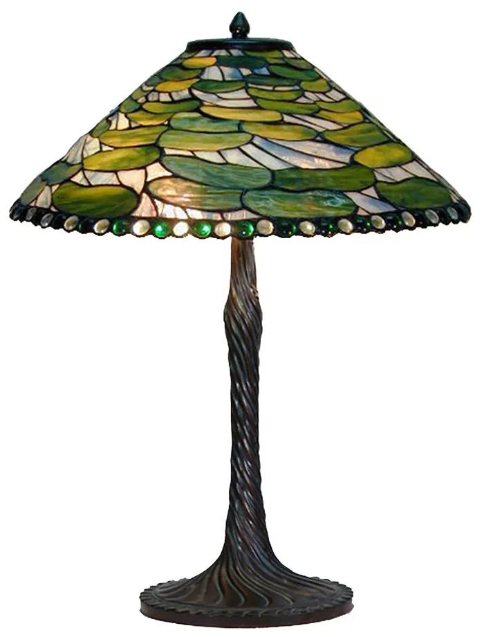 Zelená stolná lampa Tiffany Carina - Ø 51x75 cm E27/max 2x60W