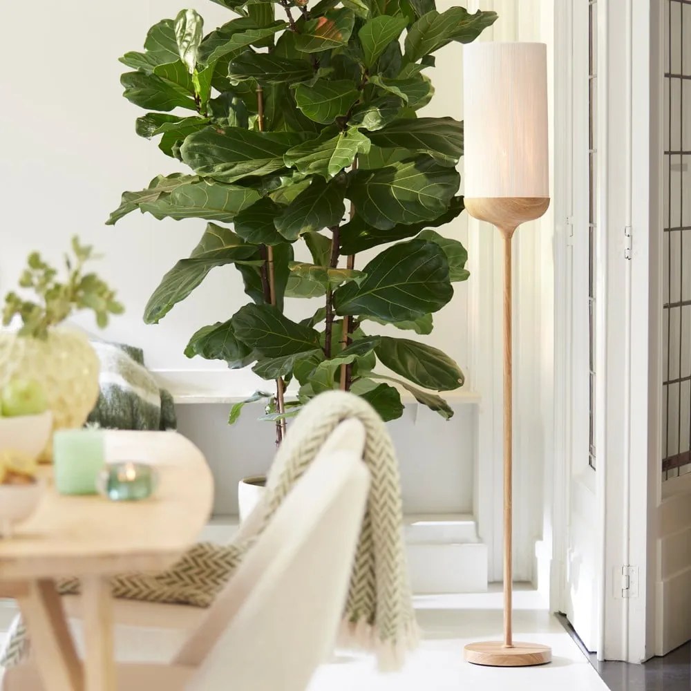Stojacia lampa v prírodnej farbe s textilným tienidlom (výška 159 cm) Dania – Light &amp; Living