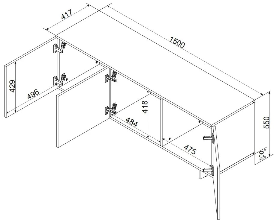 Cama TV stolík Alma 150 - béžová