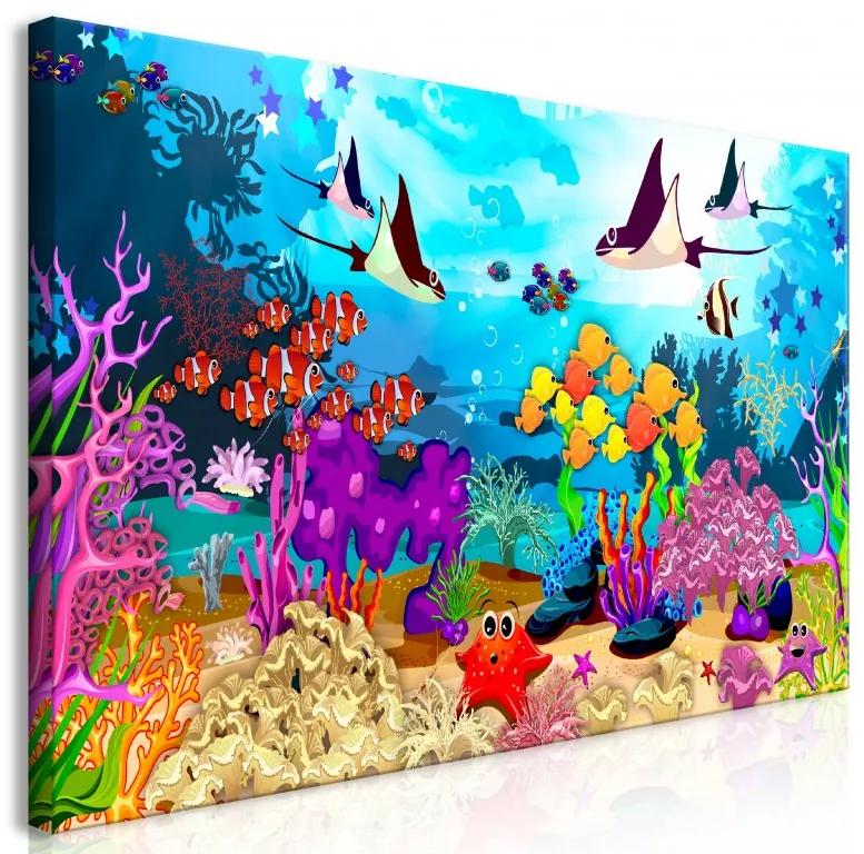 Artgeist Obraz - Underwater Fun (1 Part) Wide Veľkosť: 120x60, Verzia: Premium Print