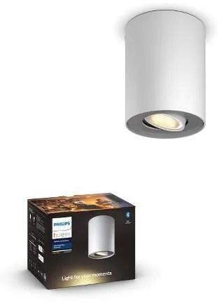 PHILIPS HUE Prisadené stropné LED chytré svietidlo HUE PILLAR, 1xGU10, 5W, teplá biela-studená biela, biele