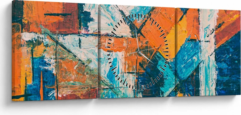 Obraz - Abstrakcia (s hodinami) (90x30 cm)