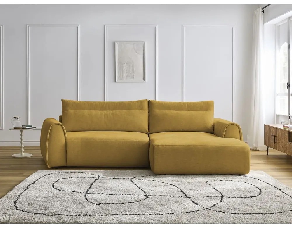 Okrovožltá rohová pohovka Aden – Bobochic Paris