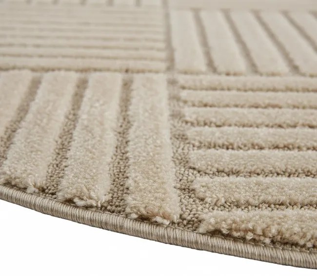 Koberec Square Art 3D béžový kruh