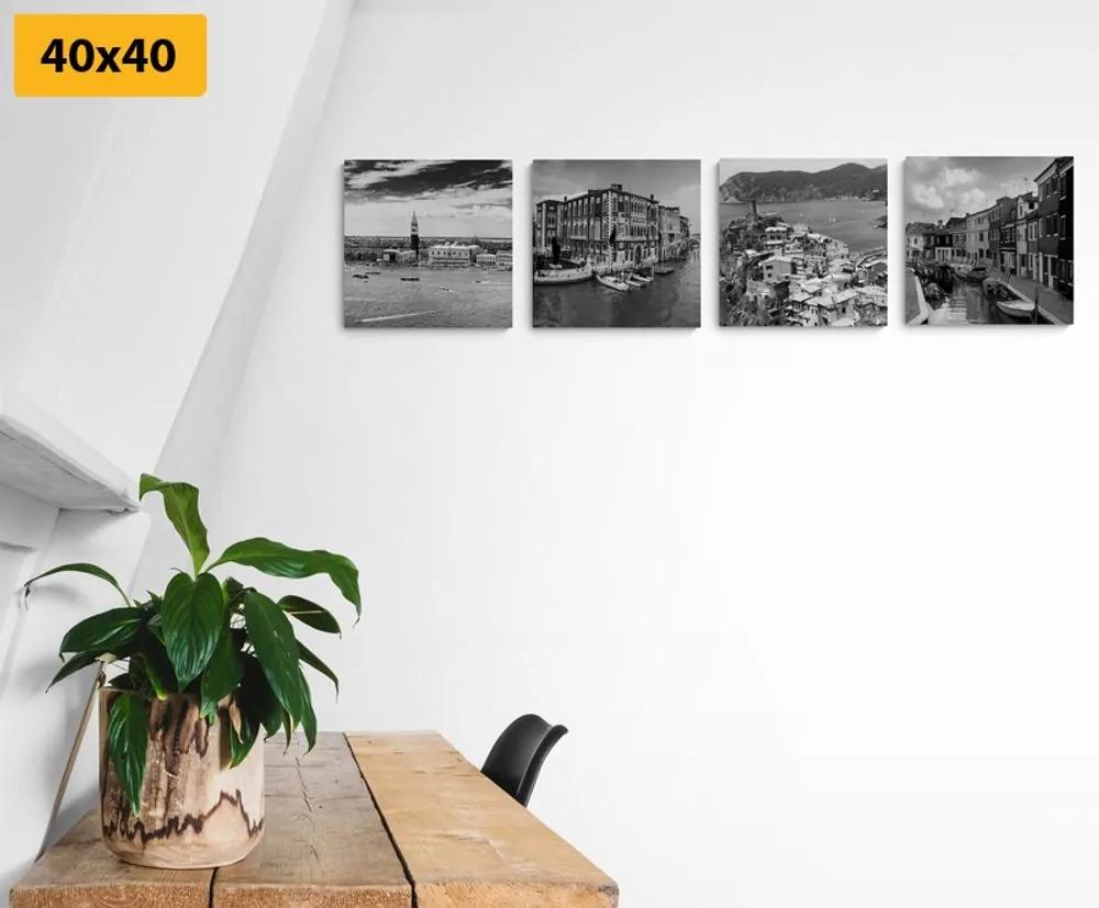 Set obrazov čiernobiele krajinky - 4x 60x60