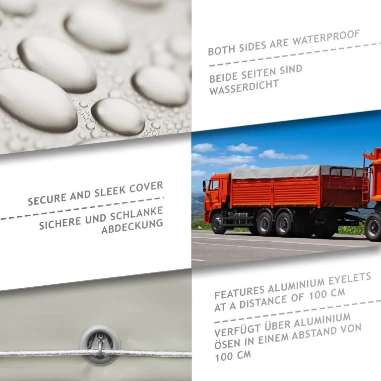 JAGO Plachta 650 g/m², hliníkové oká, sivá, 5 x 7 m