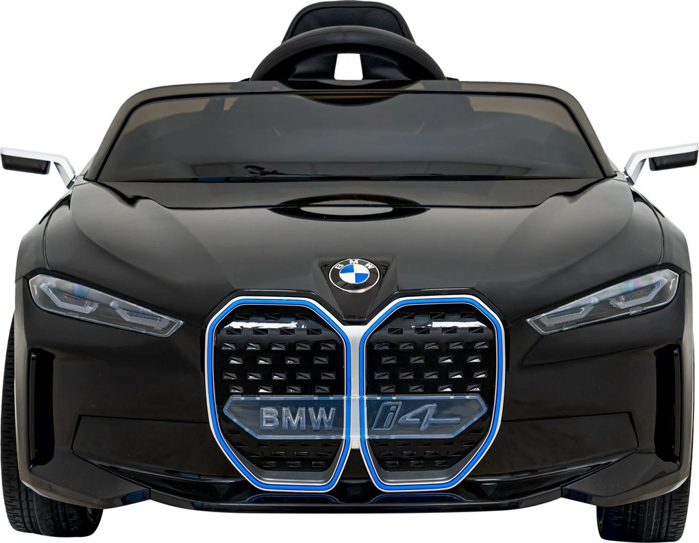 Ramiz BMW i4 batériové auto pre deti čierne + pomalý štart + EVA + ekokoža + LED audio + diaľkové ovládanie