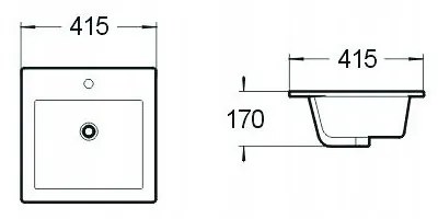 Mexen STELLA UMÝVADLO, 42x42 CM, BIELA, 25454100