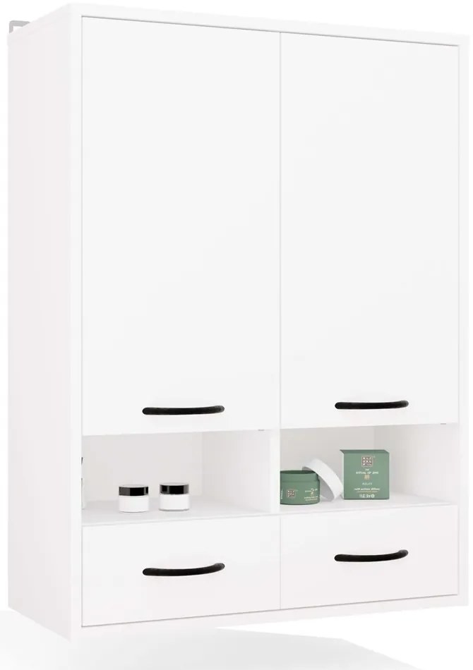 Horná závesná skrinka do kúpeľne Nina 66 cm biela