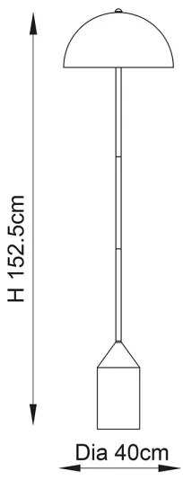 Endon 90521 - Stojacia lampa NOVA 1xE27/60W/230V mosadz