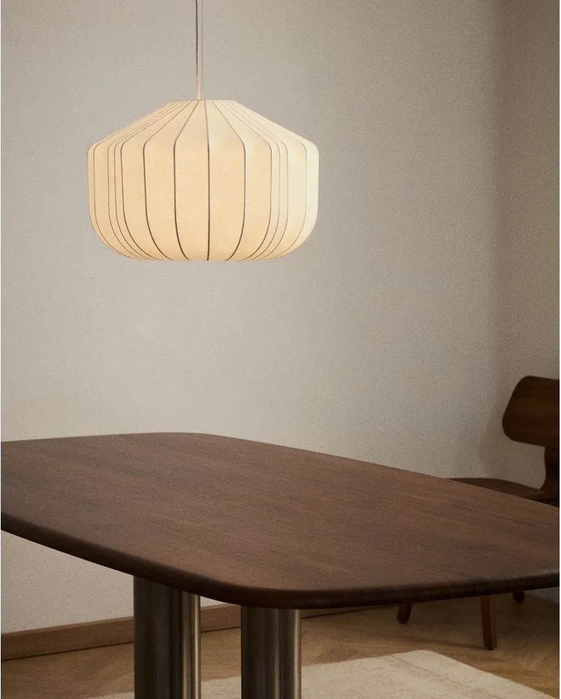 Biele stropné svietidlo s textilným tienidlom ø 51 cm Somar – Kave Home