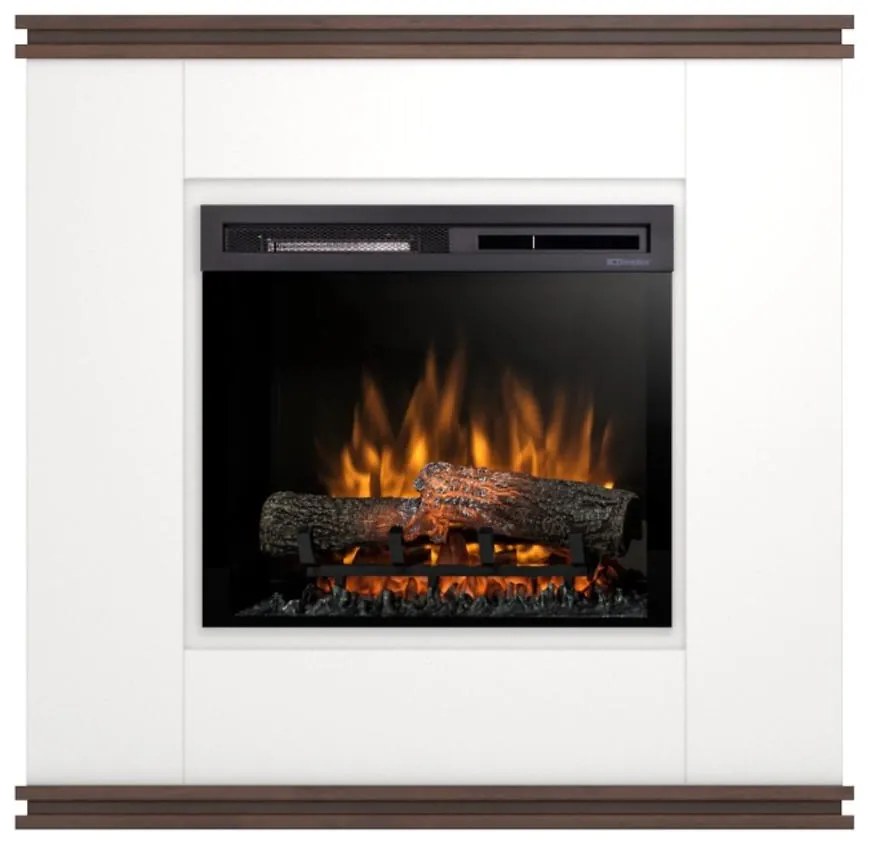 Elektrický krb Vena 23 biely/tmavý dub