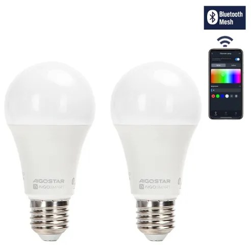 SADA 2x LED Stmievat. žiarovka MESH Smart A60 E27/12W/230V 2700-6500K - Aigostar