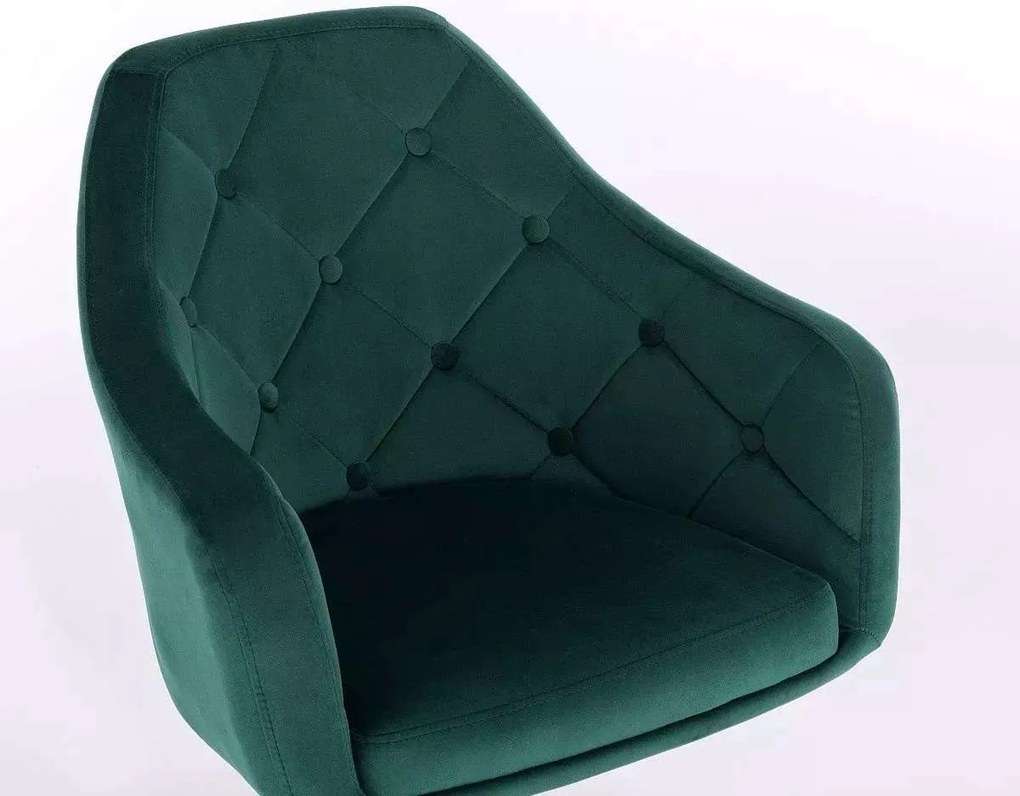 LuxuryForm DESIGN Barová stolička ANDORA VELUR na čiernom tanieri - zelená