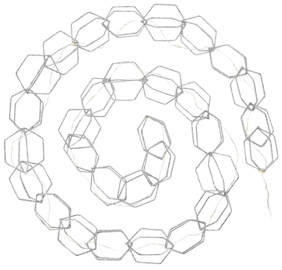 Markslöjd 705753 - LED Dekoračná reťaz SERVE LED/3xAA 1,9m strieborná