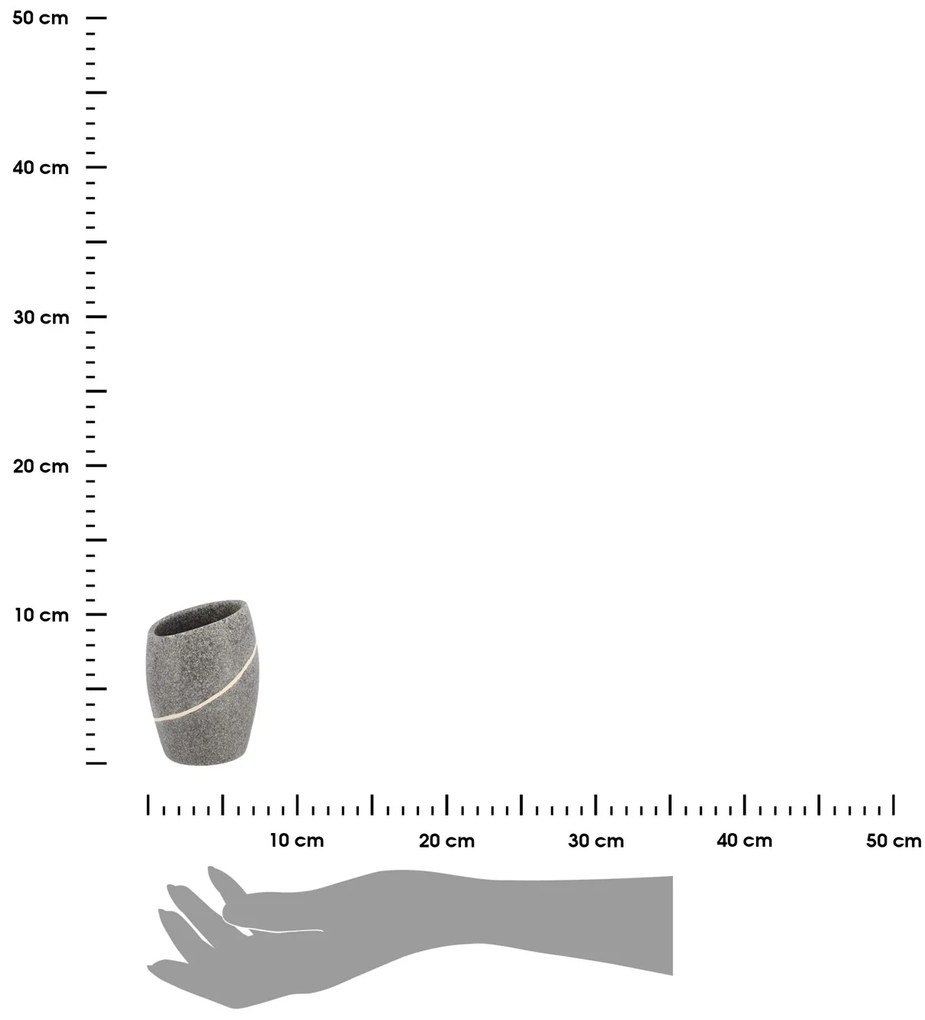 Kúpeľňový pohár Caldarela, sivá, 300 ml