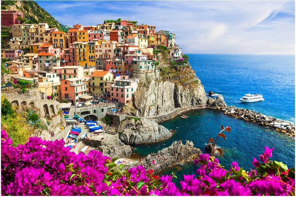 Obraz - Talianska dedinka Manarola (90x60 cm)