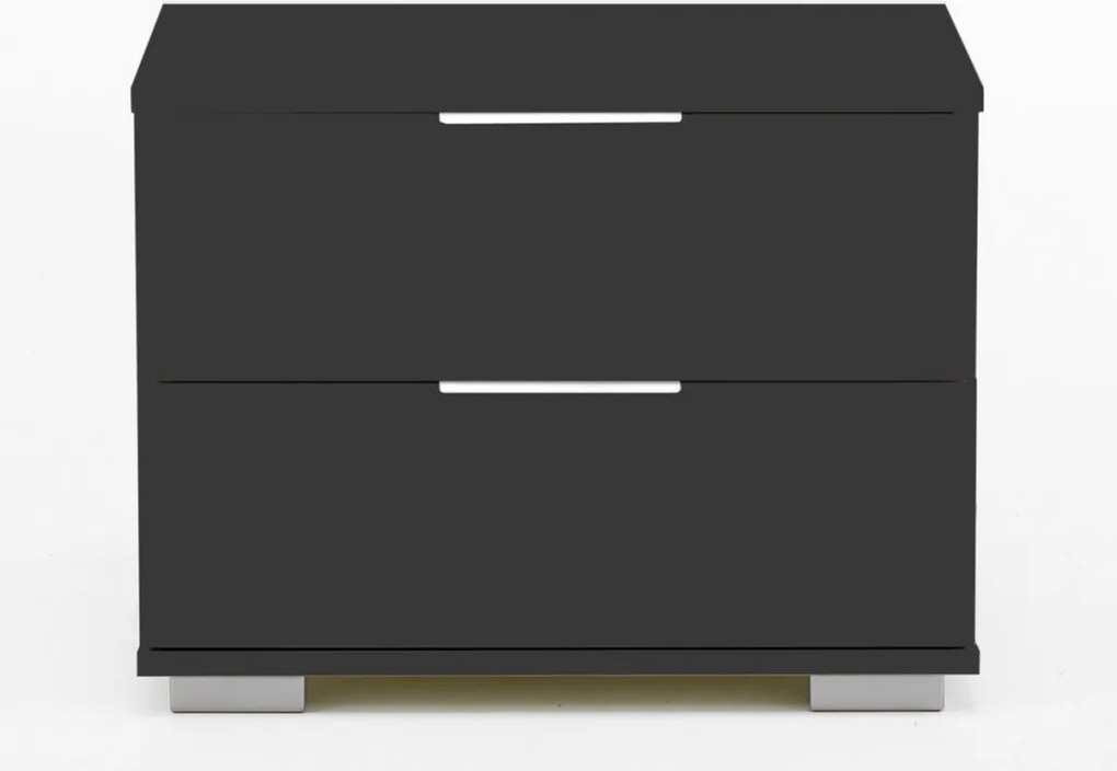 Nočný stolík Easy Plus, 2 zásuvky, grafit