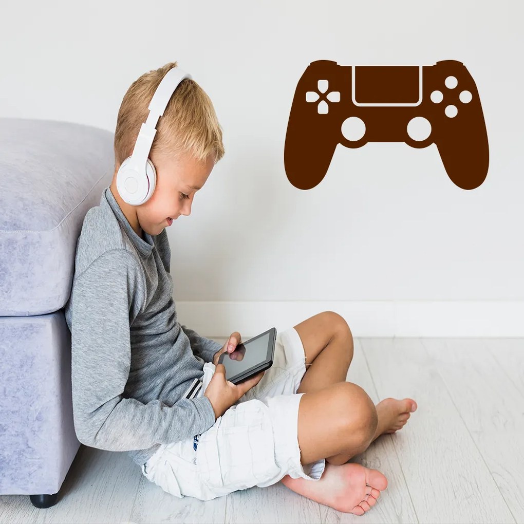 Veselá Stena Samolepka Ovládač na playstation Farba: šedá, Veľkosť: 40 x 26 cm