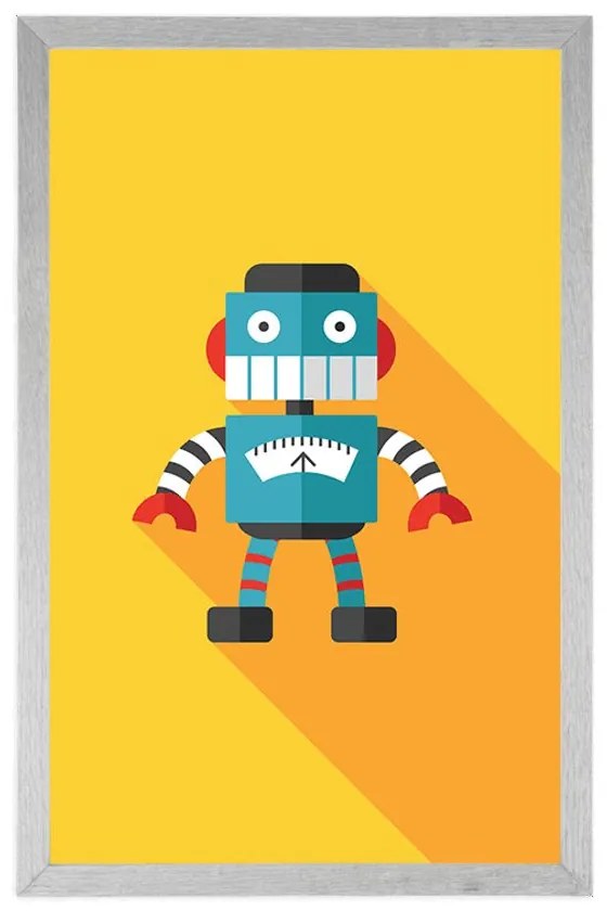 Plagát veselý robot - 30x45 silver