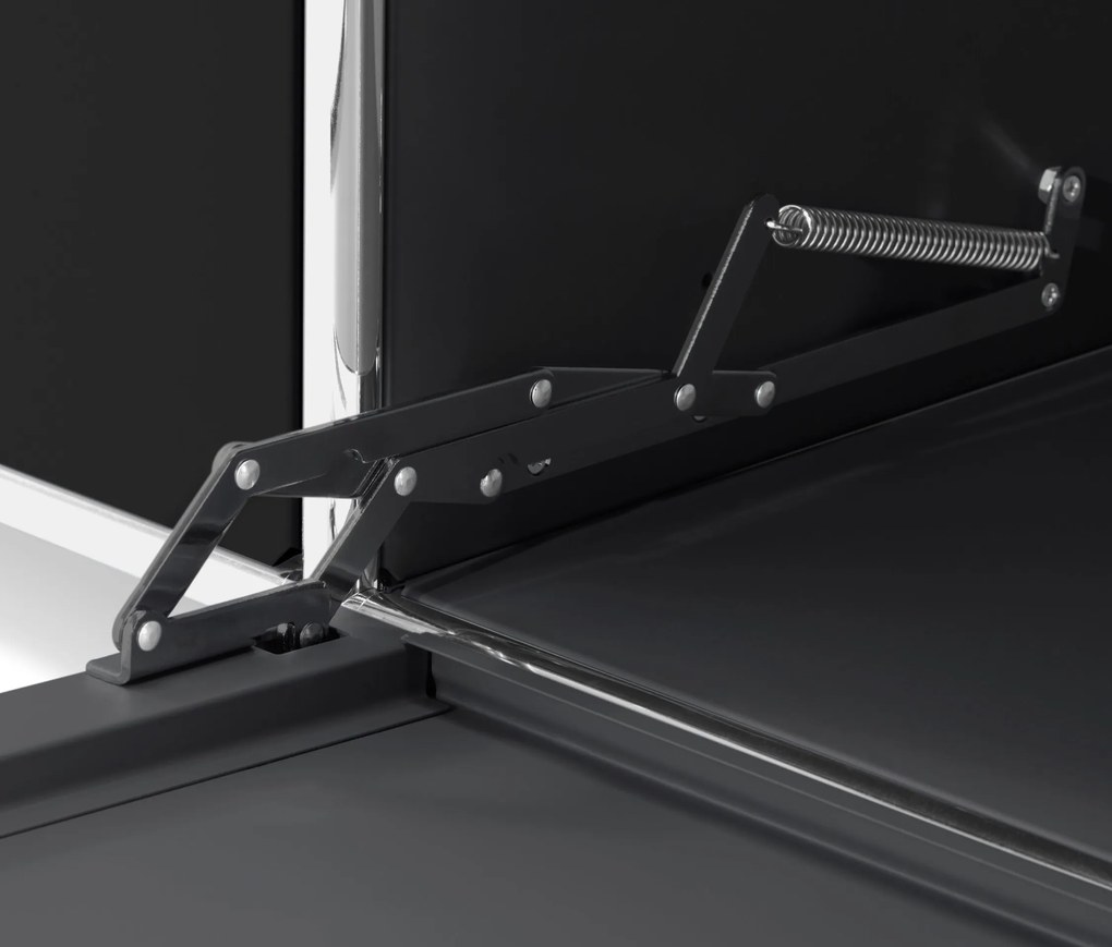 Regál »CN3« s 2 výklopnými dvierkami, čierny