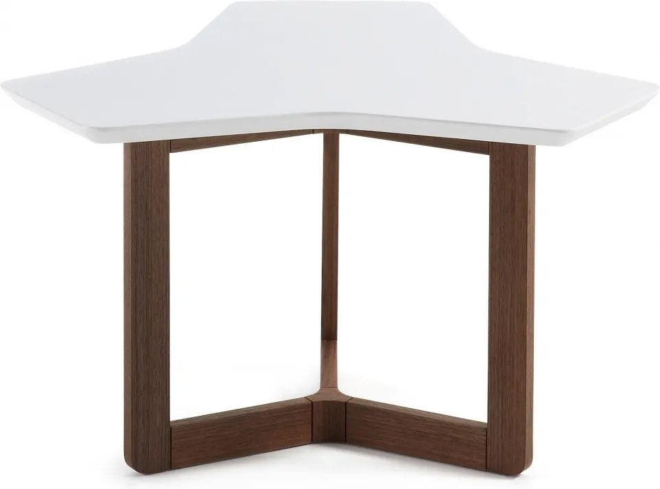 Konferenční stolek LaForma Triangle 76 cm, bílá/ořech SC269L05 LaForma