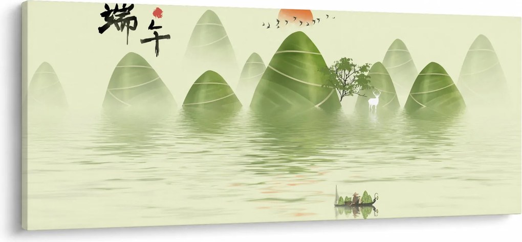 Obraz - Údolie zelených hôr (120x50 cm)